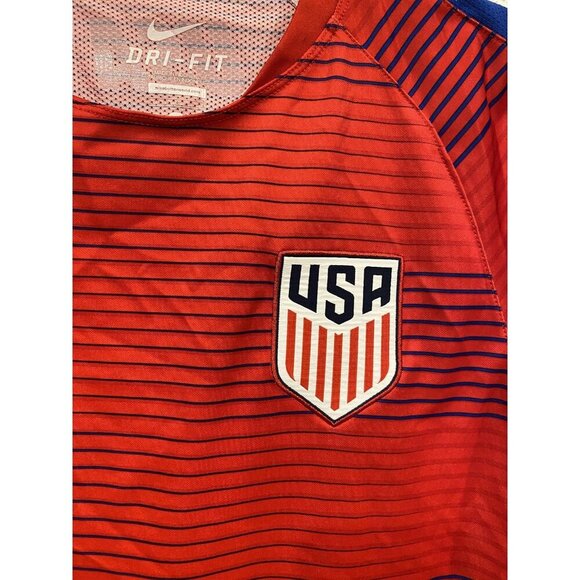 United States Soccer Shirt Mens Large Red Blue Nike USA Dri Fit Authentic FIFA - Picture 3 of 5